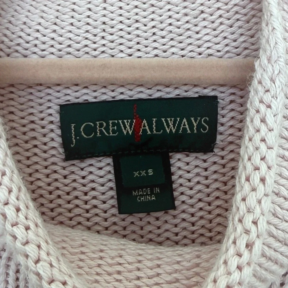 J. Crew Always‎ Roll Neck Sweater Womens XXS Light Pink Preppy Oarsman Fisherman
